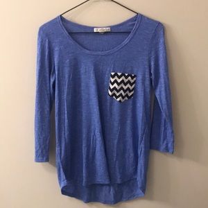 Blue 3/4 sleeve tshirt